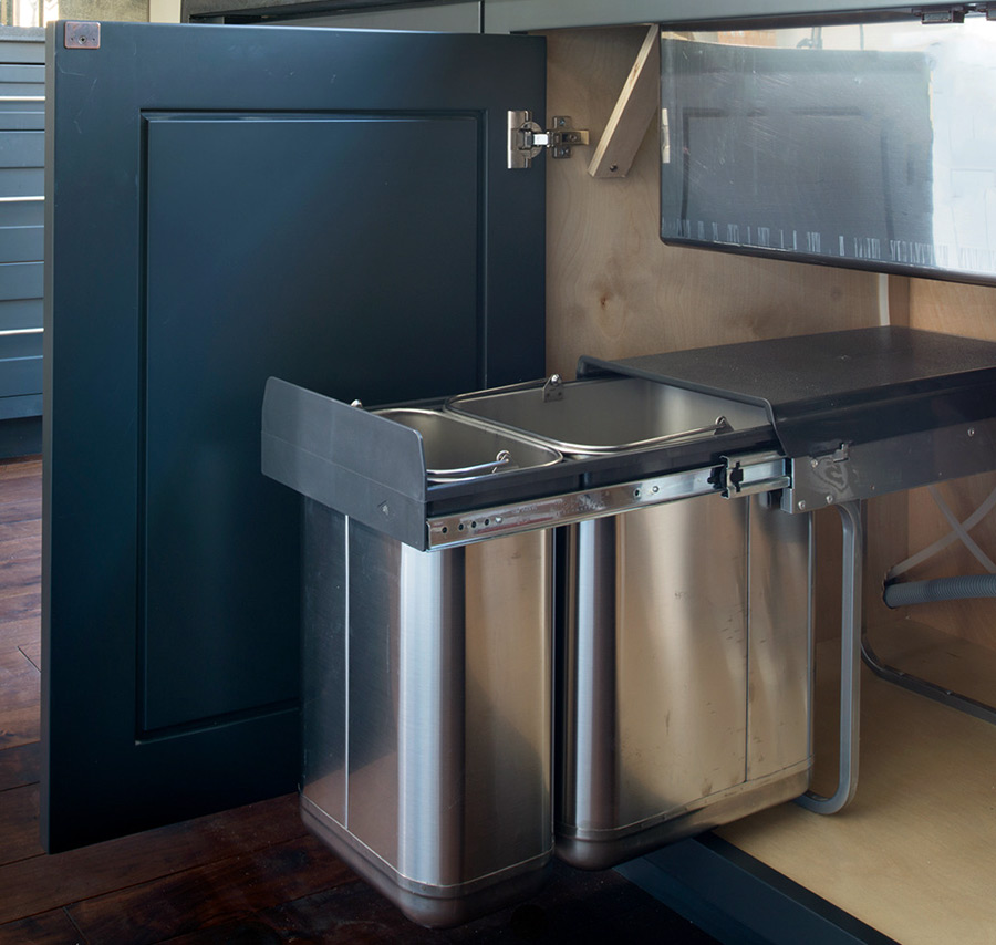 RevAShelf 878530DM2SS Series 10/20 Liter Under Sink Waste Bin Pullout